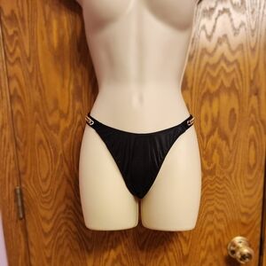 Victoria Secret Chic Black Women's Panties with Gold Accents Sz Med NWT